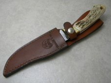 Hen and Rooster Bertram Cutlery Germany Stag Knife 1990 Fixed Blade NKCA Club Knife