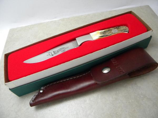 Bear MGC USA Stag Fixed Blade 1993 NKCA Club Knife NIB w/Leather Sheath