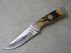 Bear MGC USA Stag Fixed Blade 1992 NKCA Club Knife NIB w/Leather Sheath