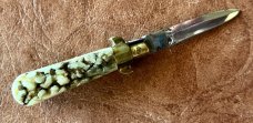 Jeremy Kreis (JTK) Custom Miniature Frosolone Switchblade, Beautiful Popcorn Stag, Unused