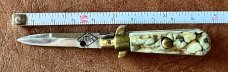 Jeremy Kreis (JTK) Custom Miniature Frosolone Switchblade, Beautiful Popcorn Stag, Unused