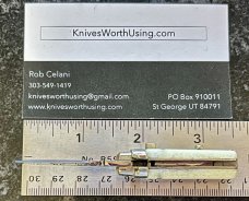 Jeremy Kreis (JTK) Custom Miniature Square Button Switchblade, Nice White Bone, Unused