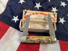 Vintage Camillus 2 Blade Large Cigar Knife w Riders of the Silver Screen Handles -Little Beaver -NOS