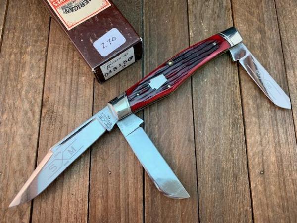 Schatt and Morgan Reverse Gunstock Stockman Red Winterbottom Bone 1992 Schatt and Morgan Reverse Gunstock Stockman Red Winterbottom Bone 1992