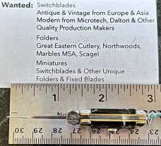 Rare Horn/Imitation Horn Miniature Switchblade Knife, Underlined INOX Mark, Older Style From Italy  
