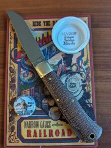 GREAT EASTERN CUTLERY GEC 72 TIDIOUTE CODY Mustang SCOUT BROWN BURLAP MICARTA KNIFE - NIT