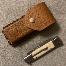 Custom 9” Left Hand Damascus Switchblade (kriss blade)