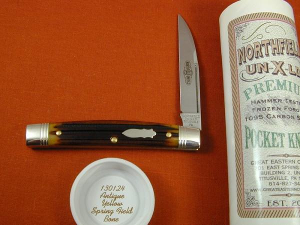 Great Eastern Cutlery Antique Yellow Spring Field Bone Congress Whip Knife 130124