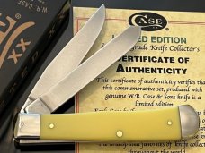  New Case XX USA TRUMP With 2025 Gold Dipped Inlaid Medallion Yellow Trapper Stainless 4-1/8” 