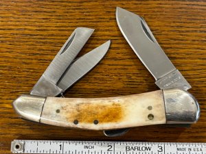 Parker Cut Co 3-Blade Stockman Lockback Knife wSmooth Bone Scales