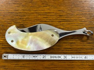 Leaf Hidden Knife Pendant -- Exquisite Finely Crafted 2.6 Ounce w/Golden Mother of Pearl Scales