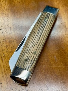 A. Wright & Son "Senator" Gentleman"s pocket knife with Oak handles and custom back spring filing