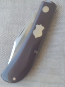 Thys Meades Lanny Clip...Burgundy Micarta hi sheen...N690...4" closed...hi polish steel..coa/box.