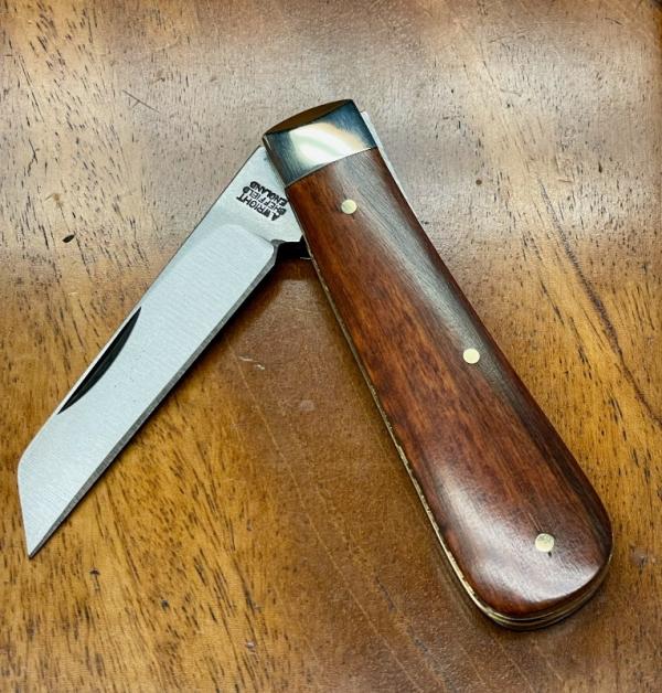 A Wright & Son Small Lambsfoot Knife with Lambsfoot blade and Snakewood Handles A Wright & Son Small Lambsfoot Knife with Lambsfoot blade and Snakewood Handles