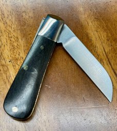 A Wright & Son Traditional Barlow with Wharncliffe blade and Ebony Handles