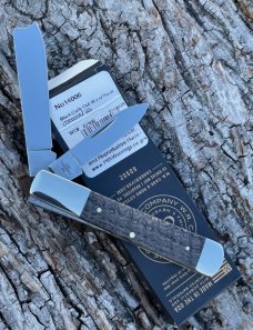 CASE XX ** 2024 SMOOTH BLACK CURLY OAK BRASS SHIELD RAZOR