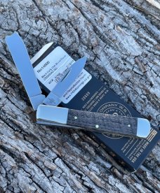 CASE XX ** 2024 SMOOTH BLACK CURLY OAK BRASS SHIELD RAZOR