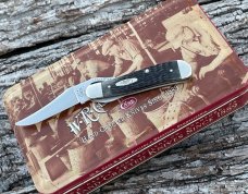 CASE XX ** 2000 BLACK JIGGED BONE RUSSLOCK IN TIN