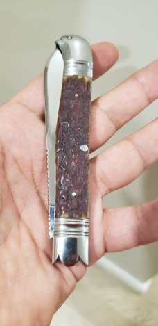 4 1/2"  Custom Handmade Bird's Head Bolster Knife, Hammer forged