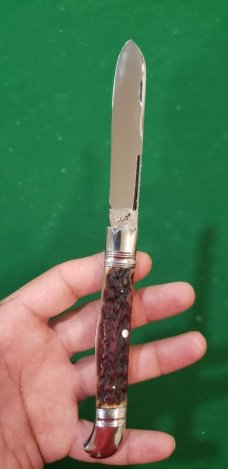 4 1/2"  Custom Handmade Bird's Head Bolster Knife, Hammer forged