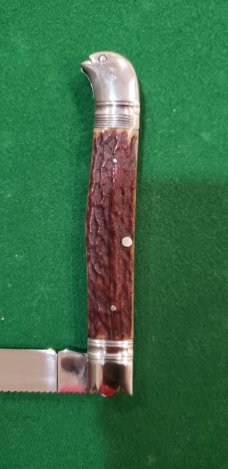 4 1/2"  Custom Handmade Bird's Head Bolster Knife, Hammer forged