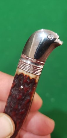 4 1/2"  Custom Handmade Bird's Head Bolster Knife, Hammer forged