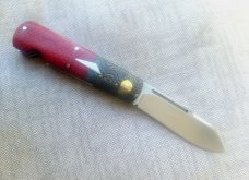 Vincenzo Balistreri EO Spear Barlow..Dble shields & long pulls...Fools Gold Bolsters & Red Micarta 