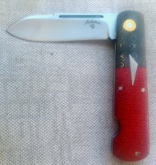 Vincenzo Balistreri EO Spear Barlow..Dble shields & long pulls...Fools Gold Bolsters & Red Micarta 