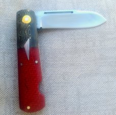 Vincenzo Balistreri EO Spear Barlow..Dble shields & long pulls...Fools Gold Bolsters & Red Micarta 