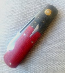 Vincenzo Balistreri EO Spear Barlow..Dble shields & long pulls...Fools Gold Bolsters & Red Micarta 