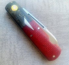 Vincenzo Balistreri EO Spear Barlow..Dble shields & long pulls...Fools Gold Bolsters & Red Micarta 