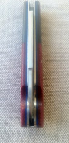 Vincenzo Balistreri EO Spear Barlow..Dble shields & long pulls...Fools Gold Bolsters & Red Micarta 