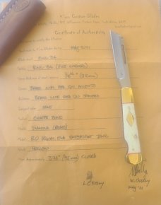 K'roo Giraffe Bone EO Sheepsfoot Jack.3.75..slip..coa...rwl34..filework..liners..spacers...brass 