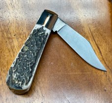 A. Wright & Son, Sheffield England Classic Barlow pocket knife with Clip Blade and Stag Handles