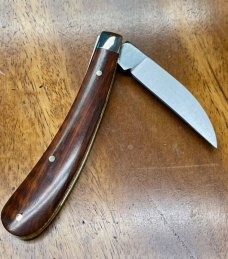 A Wright & Son "Ettrick" Carving Knife with Snakewood Handles and Curved Wharncliffe Blade