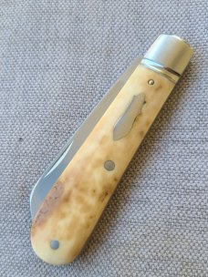 Bobby Toole Mammoth Ivory Lambsfoot Jack..3 7/8" closed...Cpm154..Fluted bolsters...coa and pouch 