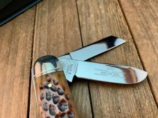 Schatt and Morgan 13th Anniversary Series Equal End Split Backspring Whittler Golden Root Bone 2003