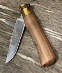 Antonini "Old Bear" Walnut Outdoor knife with Clip Point blade and brass locking ring (S)