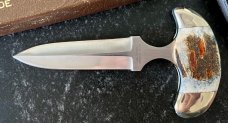 Vintage Taylor Cutlery 5th Ace Push Dagger Knife, Japan, Original Box & Sheath, Unused 