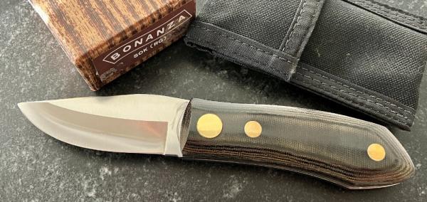 Vintage Bonanza Colt Swing Lock Knife, Barry Wood Design, Italy, Original Box & Sheath, Unused Vintage Bonanza Colt Swing Lock Knife, Barry Wood Design, Italy, Original Box & Sheath, Unused