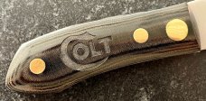 Vintage Bonanza Colt Swing Lock Knife, Barry Wood Design, Italy, Original Box & Sheath, Unused 