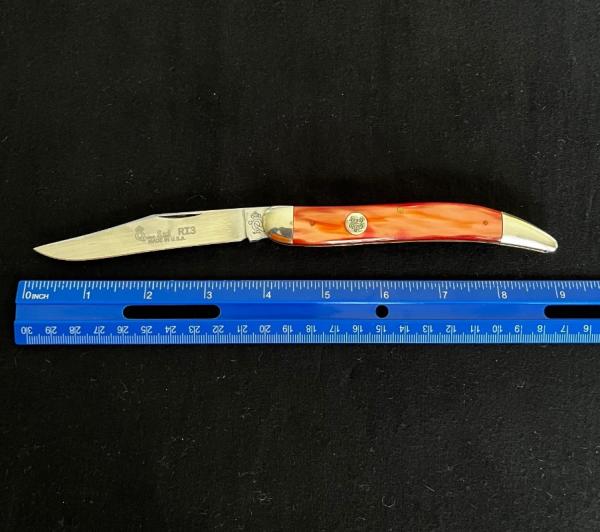 Queen Steel Red Ice Toothpick Jack Knife RI3 Made In USA Queen Steel Red Ice Toothpick Jack Knife RI3 Made In USA