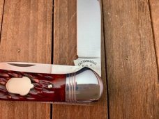 Cattaraugus Cutlery for the KCC Folding 2 Blade Hunter Pin Blade Lock Brown Jigged Bone 1990