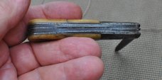 IXL Smooth Bone All Iron Hardware 3 3/8" Closed Itty Bitty Blade Great Snap Ditto  Master Sits Deep