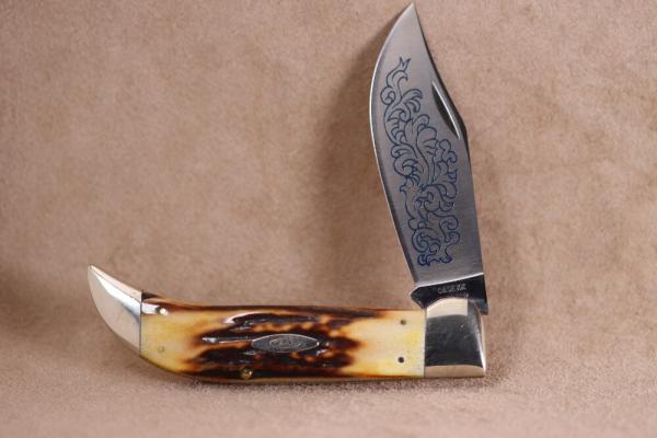 CASE XX 5172SSP STAG HANDLES 1977 BLUE SCROLL CASE XX 5172SSP STAG HANDLES 1977 BLUE SCROLL
