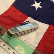 Fight'n Rooster 2 Blade Razor Barlow w/ Great Mother Of Pearl Handles & Captains Rooster Blade Etch