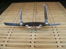 SCHRADE-WALDEN N.Y. U.S.A. NO.974 CONGRESS 4 BLADE VINT. 1956/1972 UNUSED CARBON STEEL POCKET KNIFE