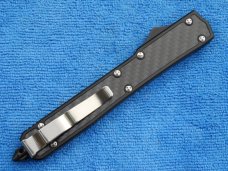 New 10.5" Dagger Blade OTF Black handle with carbon fiber insert 
