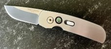 Limited Edition Protech Calmigo (2224) Steel Handle Custom Switchblade Knife, Used