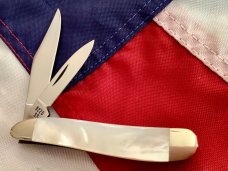 1982 Case xx Peanut Pocket Knife (8220 SS) w/ Beautiful Mother of Pearl  Handles -NOS & A Beauty!